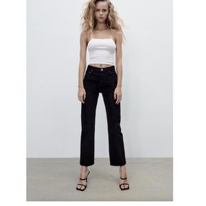 Zara Button Up Straight Jeans